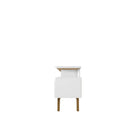 Manhattan Comfort Yonkers 70.86" Mid-Century Modern TV Stand - White-Fashionable Framed Base Splayed Legs made from Solid Wood for Extra Durability