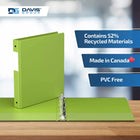 Davis Group Premium Economy Binder - Round Ring - 1" - Lime Green - 6 Pack-Ideal for Conferences, Reference, Colleges & Universities