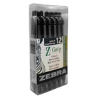 Zebra Z-Grip Retractable Ball Point Pens - 1.0mm - Black - 12 Pack-1.0mm Medium Tip Size
