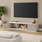 Hudson&Canal Dorian TV Stand for TV's up to 78" - Alder White-Product Dimensions: 15.75" L x 69.63" W x 16" H