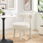 Modway Toulouse Boucle Fabric Dining Chair - Ivory - Set of 2-Non-Marking Foot Pads