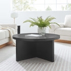 Modway Silas Round Wood Coffee Table - Black-Round Coffee Table