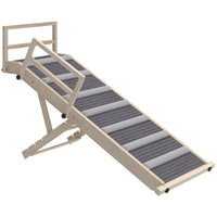 PawHut 15"-19"H Folding Dog Ramp with Non-Slip Carpet and Safety Side Rails-Four adjustable heights 15" /16.5" /17.7" /18.9" (38 cm/42 cm/45 cm/48 cm) offer versatile access to beds and sofas 