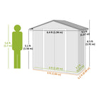 Outsunny Metal Garden Shed - 6.5' x 3.5' - Light Grey-Four vents ensure aeration inside
