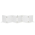 PawHut Wooden Freestanding Pet Gate with 6 Panels and 2 Support Feet - White-Made of pinewood and steel, it adds sturdiness 