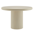 Modway Belmonte 45" Painted Wood Round Pedestal Dining Table - Putty-Assembly Required