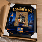 Frameworth New York Knicks 2026 Champions: Jalen Brunson Trophies PhotoGlass Framed Photo - 18" W x 22" H - Gold-6
