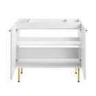 Modway Chaucer 36" Bathroom Vanity Cabinet - White-Wood Grain Laminate