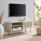 Modway Cambria 47" TV Stand - White-Rattan Weave