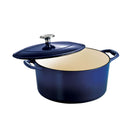 Tramontina Bestow 5.5 Qt Enameled Cast Iron Round Dutch Oven with Lid - Matte Black with Gold Knob-Durable porcelain-enameled cast iron finishes are striking, easy to clean, and long lasting