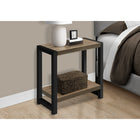 Monarch Specialties 2083 Accent Table - 22"H/Dark Taupe/Black Metal-6