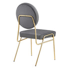 Modway Craft Performance Velvet Dining Side Chairs - Gold/Grey - 2 Pack-10