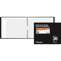 Blueline A769 Columnar Book, 36 Columns, 80 pages, 12" x 15", Black With Spiral Binding-A769-36T, 36 Columns with plenty of space for recording important information and details