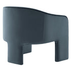Modway Greer Performance Velvet Upholstered Accent Armchair - Cadet Blue-Non-Marking Floor Glides