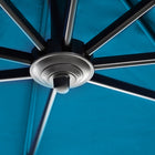 Outsunny 8' L x 8' W Square Patio Hanging Offset Umbrella with 360° Rotation - Turquoise-Top vent offers good airflow and prevents tipping over   