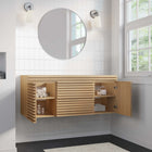 Modway Render 48" Single Sink Compatible Bathroom Vanity Cabinet - Oak-Full-Extension Drawers