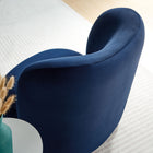 Modway Monroe Performance Velvet Accent Chair - Midnight Blue Walnut-Wooden Ball Feet