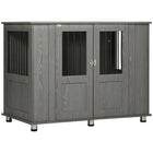 PawHut 32" H Dog Kennel End Table - Grey-Wide top for magazines, pet supplies, night lamps, and more 