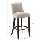 Manhattan Comfort Beever 18.9" Modern Chenille Upholstered Barstool - Taupe-Classic Upholstered Seat Design with Maximum Comfort and Functionality