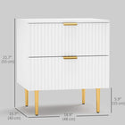 HOMCOM Nightstand with 2 Drawers - White-Versatile design functions as both nightstand and side table