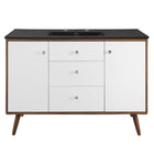 Modway Transmit 48" Single Sink Bathroom Vanity - Walnut/Black-Dual Soft-Close Doors