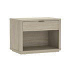 Manhattan Comfort Evelyn 32" Modern 1-Drawer Nightstand 2-Piece Set - Natural-Sleek, Horizontal Drawer Pulls for a Clean, Uncluttered Look