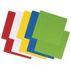 Pacon Self-Stick Dry Erase Squares - 5 Assorted Colors - 10" x 10" - 10 Count-Dry Erase Shapes are perfect for single or group classroom use for math, writing, word practice, games and more