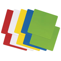 Pacon Self-Stick Dry Erase Squares - 5 Assorted Colors - 10" x 10" - 10 Count-Dry Erase Shapes are perfect for single or group classroom use for math, writing, word practice, games and more