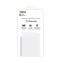 TUFF8 Tempered Glass Screen Protection for iPhone 17e/16e -9H hardness for scratch resistance