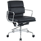 Plata Import Lark Office Chair, Low Back, Black (LS-1021-BLACK)-Polyurethane Coating