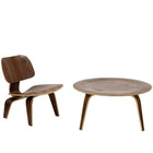 Modway Fathom 2 Piece Living Room Set - Walnut-Table: Durable Molded Plywood