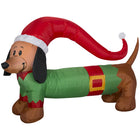 GEMMY Airblown Inflatable Christmas Weiner Dog with Sweater - 32"-Lights up with bright, energy-efficient LED light
