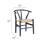 Modway Amish 29" Wood Dining Chair - Midnight-V-Shaped Cutaway Backrest