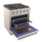 Kucht 30" KFX-X Series Pro Style Natural Gas Range - Stainless Steel/White-New true simmer burners for precise low heat cooking