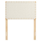 Modway Sparta Weave Vegan Leather Twin Headboard - Natural Beige-5 Height-Adjustable Mounting Positions