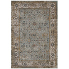 Modway Hisa Distressed Vintage Floral Lattice Area Rug - 5 ft W x 8 ft L - Silver Blue Beige/Brown-Distressed Vintage Floral Lattice Area Rug