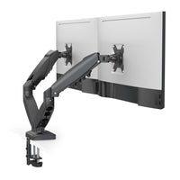 ShoppingAll Dual VESA Monitor Mount with Fully Adjustable Gas Spring Arm and Office Desk Clamp - Black-Wide Compatibility: Supports 13"–32" monitors weighing 4.4–19.8 lb with VESA 75x75mm and 100x100mm mounting patterns, perfect for ergonomic work setups