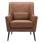 Zuo Ontario Accent Chair - Vintage Brown-Plush and durable faux leather fabric