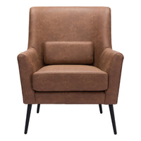 Zuo Ontario Accent Chair - Vintage Brown-Plush and durable faux leather fabric