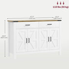 HOMCOM 47.2" L Sideboard Buffet Cabinet - White-Adjustable shelves provide customized storage options