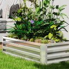 Outsunny Raised Garden Bed - 475" L x 23.5" W x 12" H - Silver-Ideal for planting herbs, flowers, vegetables and more 