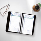 Blueline 2026 Daily Planner Spiral Binding - 6" x 3-1/2" - Black - Bilingual-Tear off corners