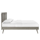 Modway Marlee Wood Twin Platform Bed with Splayed Legs - Grey-Rubberwood Legs