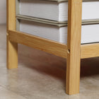 HOMCOM Side Table- Natural Wood - Set of 2-Material: Bamboo 