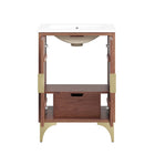 Modway Daylight 24" Bathroom Vanity - White/Walnut-Assembly Required