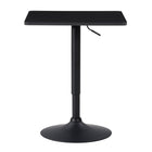 CorLiving Adjustable Pedestal Dining Table - Square - Black-Adjustable: Easily change the table height from 25" to 35.75" for maximum flexibility