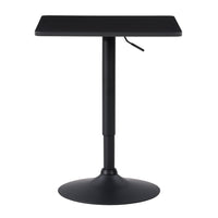 CorLiving Adjustable Pedestal Dining Table - Square - Black-Adjustable: Easily change the table height from 25" to 35.75" for maximum flexibility
