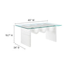 Modway Ondine Glass Top Coffee Table - White-Multiple Finishes Available