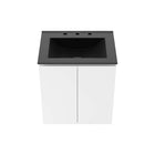 Modway Bryn 24" Wall-Mount Bathroom Vanity - White/Black-Soft-Close Doors