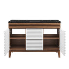 Modway Render 48" Double Sink Bathroom Vanity - White/Walnut/Black-9